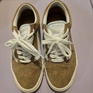 Vans Tan and White Women's Sneakers